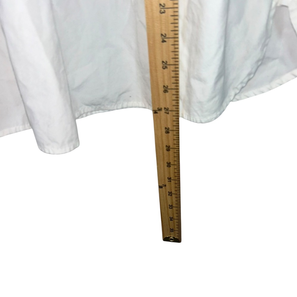 Lauren Ralph Lauren 1X White Cotton V Neck 3/4 Sleeve Peasant Top Blouse - Picture 8 of 9